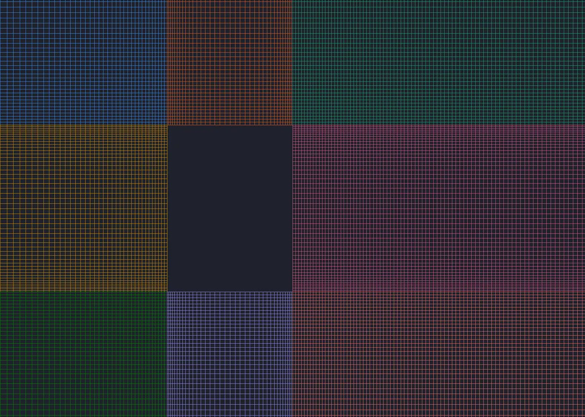 Grid around the rectangular obstacle
